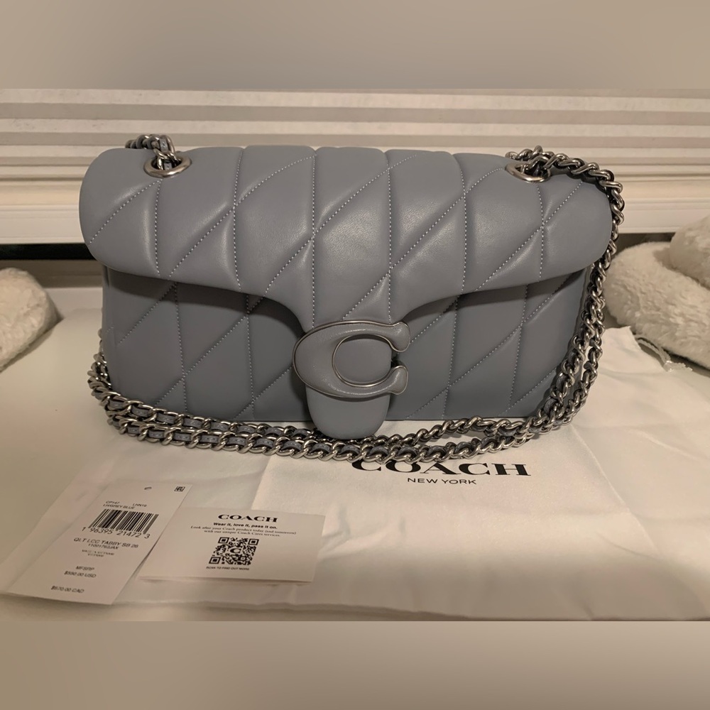 Coach Quilted Tabby 26 Grey Blue